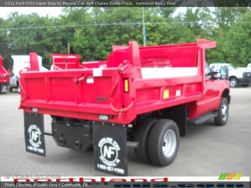Vermillion Red / Steel 2011 Ford F350 Super Duty XL Regular Cab 4x4 Chassis Dump Truck