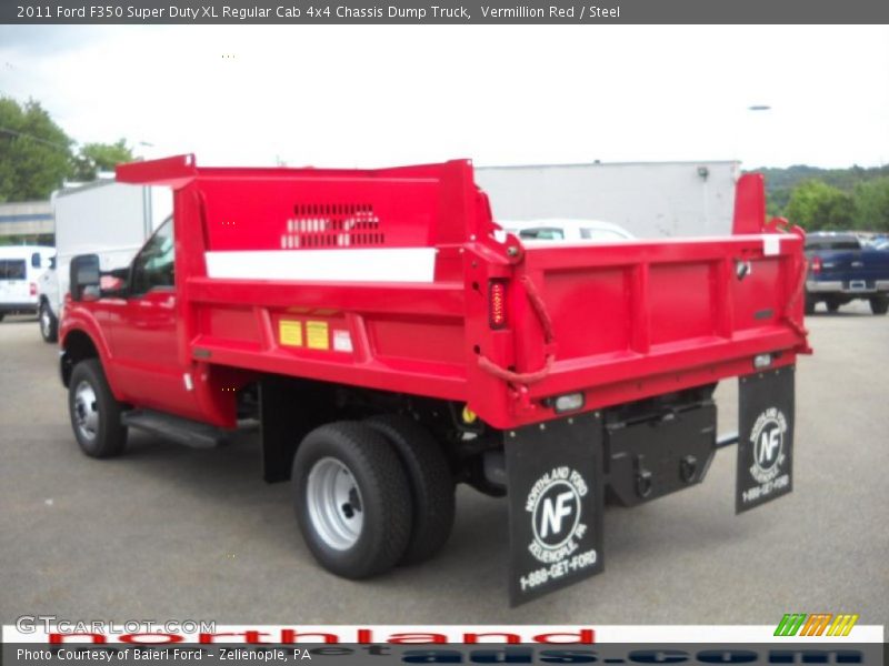 Vermillion Red / Steel 2011 Ford F350 Super Duty XL Regular Cab 4x4 Chassis Dump Truck