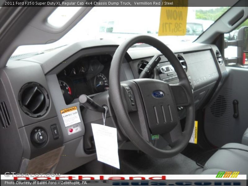 Vermillion Red / Steel 2011 Ford F350 Super Duty XL Regular Cab 4x4 Chassis Dump Truck