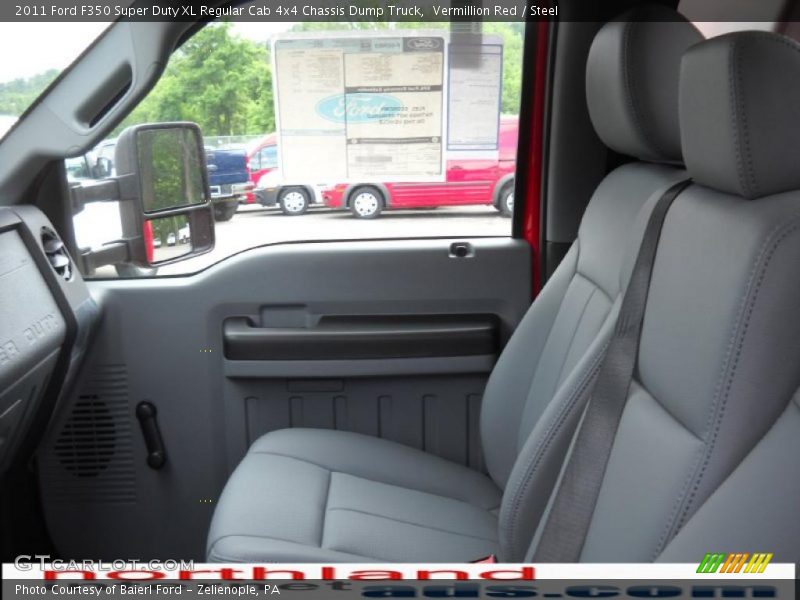 Vermillion Red / Steel 2011 Ford F350 Super Duty XL Regular Cab 4x4 Chassis Dump Truck