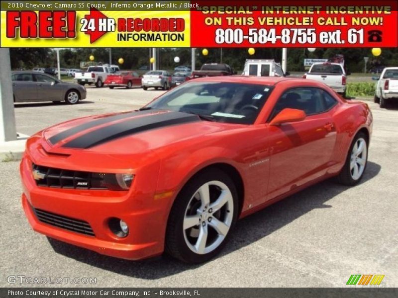 Inferno Orange Metallic / Black 2010 Chevrolet Camaro SS Coupe