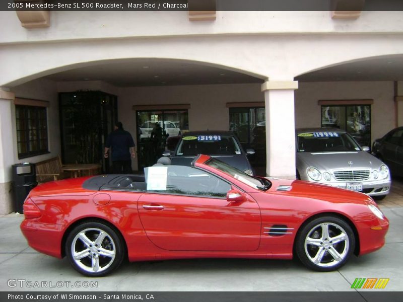 Mars Red / Charcoal 2005 Mercedes-Benz SL 500 Roadster