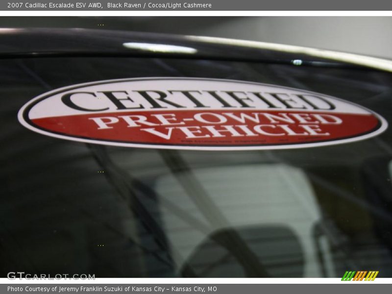 Black Raven / Cocoa/Light Cashmere 2007 Cadillac Escalade ESV AWD