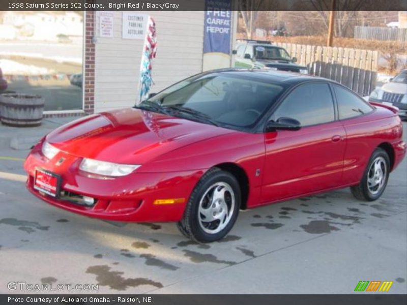 Bright Red / Black/Gray 1998 Saturn S Series SC2 Coupe