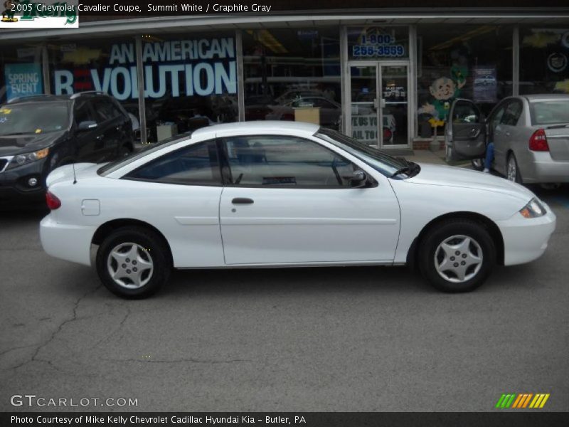 Summit White / Graphite Gray 2005 Chevrolet Cavalier Coupe