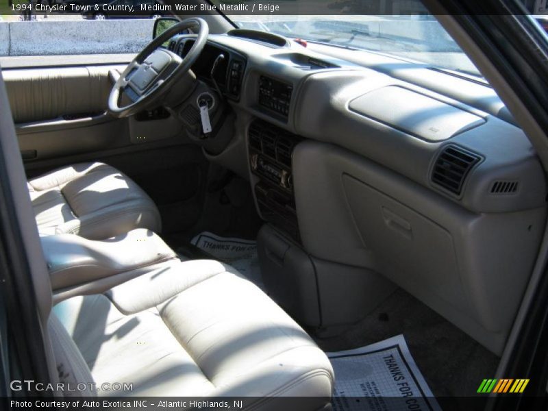 Medium Water Blue Metallic / Beige 1994 Chrysler Town & Country