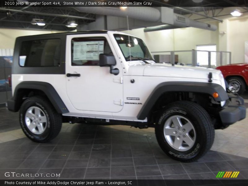 Stone White / Dark Slate Gray/Medium Slate Gray 2010 Jeep Wrangler Sport 4x4