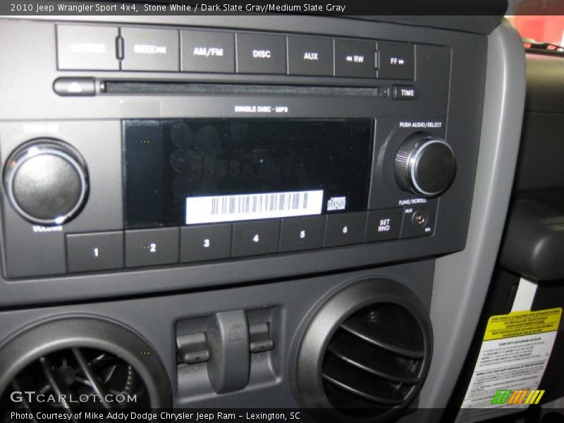 Stone White / Dark Slate Gray/Medium Slate Gray 2010 Jeep Wrangler Sport 4x4