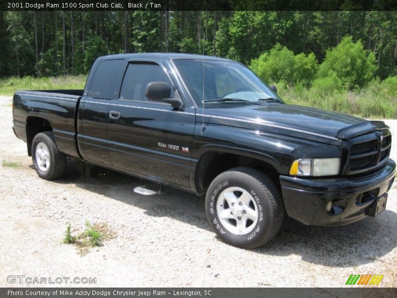 Black / Tan 2001 Dodge Ram 1500 Sport Club Cab