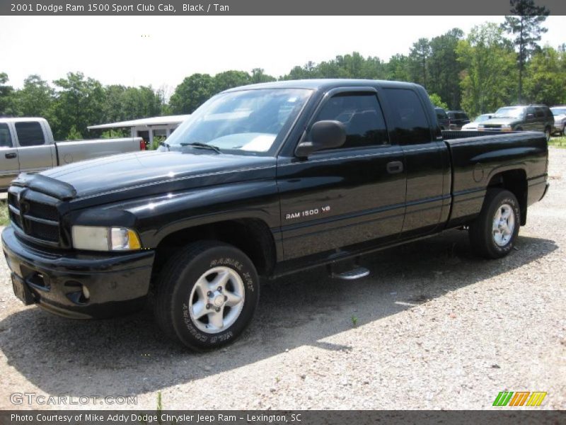 Black / Tan 2001 Dodge Ram 1500 Sport Club Cab