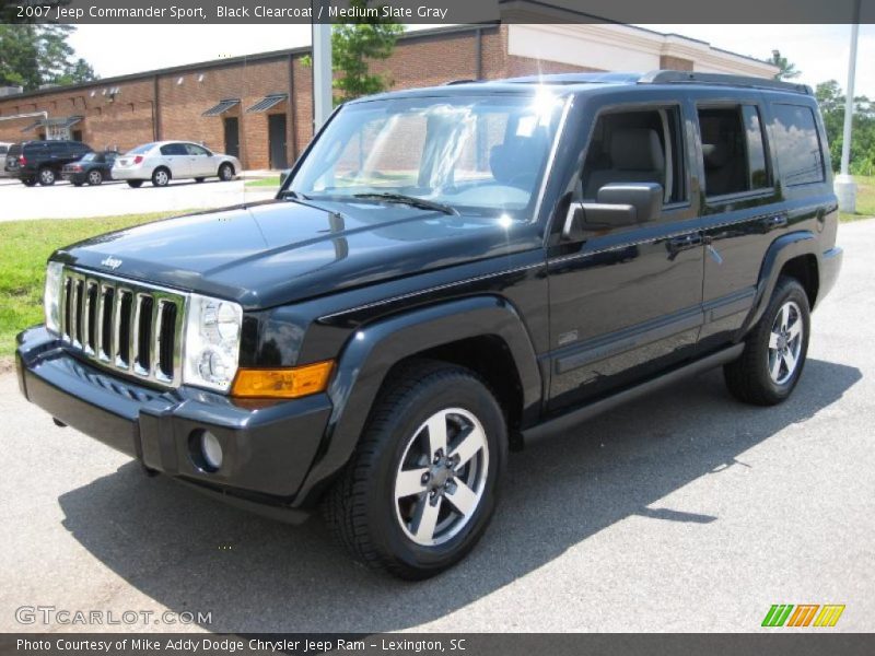 Black Clearcoat / Medium Slate Gray 2007 Jeep Commander Sport