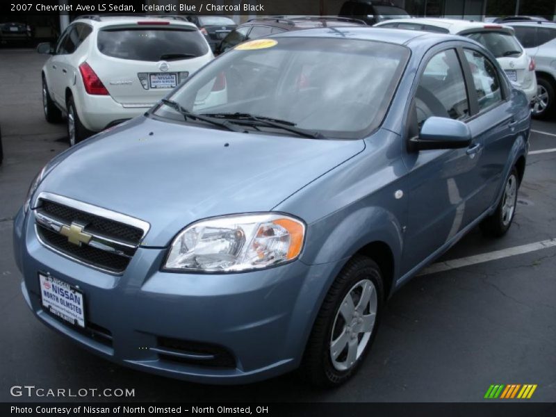 Icelandic Blue / Charcoal Black 2007 Chevrolet Aveo LS Sedan