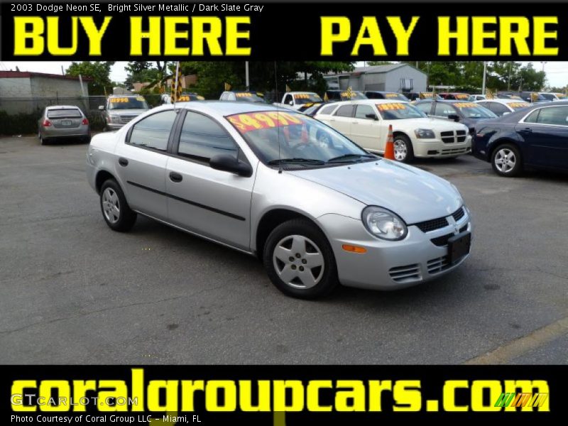 Bright Silver Metallic / Dark Slate Gray 2003 Dodge Neon SE