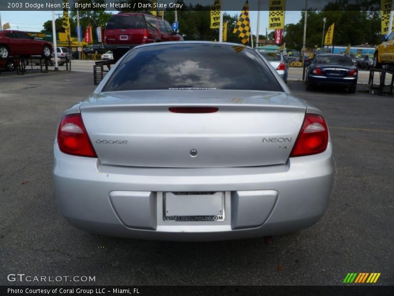 Bright Silver Metallic / Dark Slate Gray 2003 Dodge Neon SE