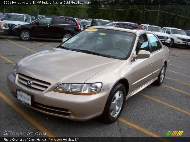 Naples Gold Metallic / Ivory 2001 Honda Accord EX V6 Sedan