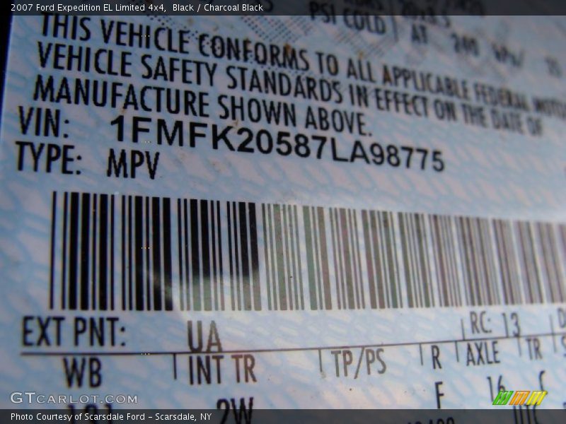 Black / Charcoal Black 2007 Ford Expedition EL Limited 4x4