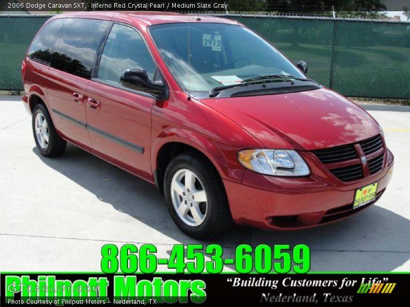 Inferno Red Crystal Pearl / Medium Slate Gray 2006 Dodge Caravan SXT