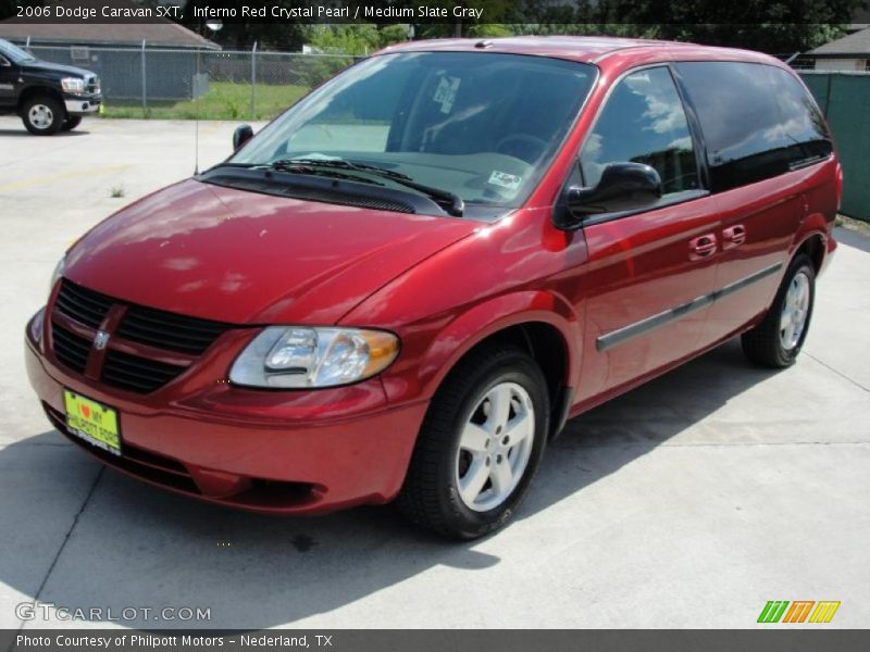 Inferno Red Crystal Pearl / Medium Slate Gray 2006 Dodge Caravan SXT