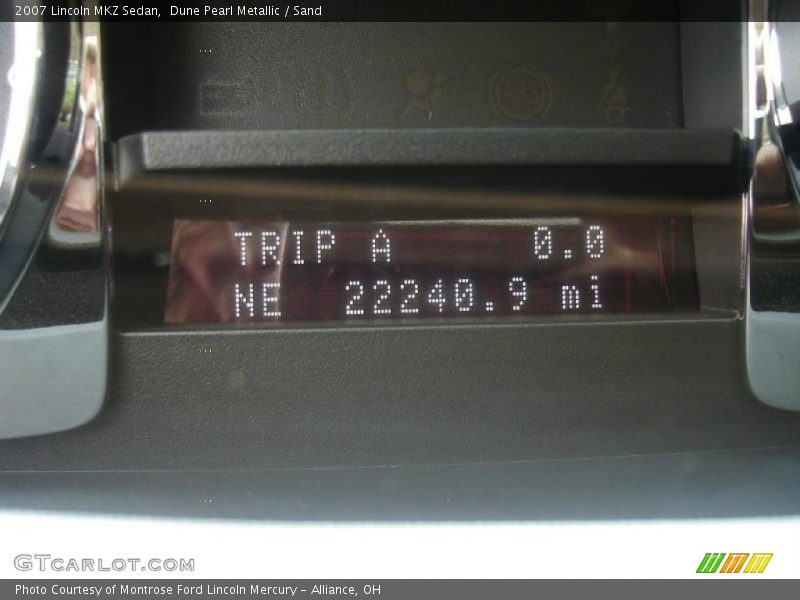 Dune Pearl Metallic / Sand 2007 Lincoln MKZ Sedan
