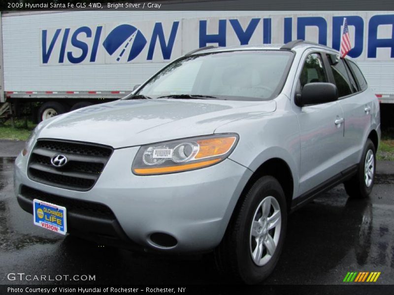 Bright Silver / Gray 2009 Hyundai Santa Fe GLS 4WD