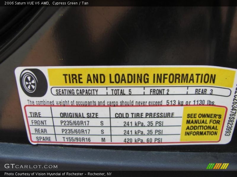 Cypress Green / Tan 2006 Saturn VUE V6 AWD