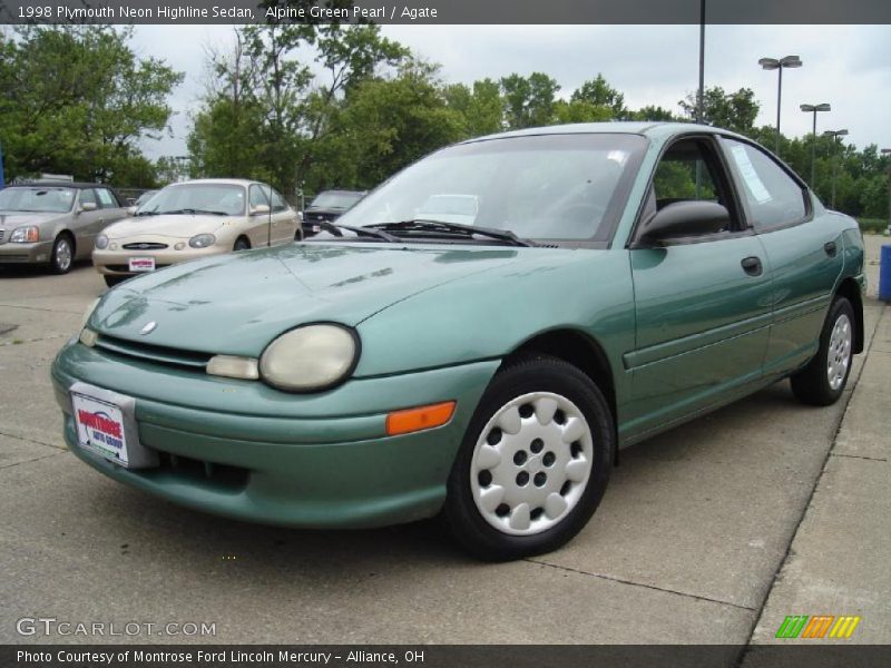 Alpine Green Pearl / Agate 1998 Plymouth Neon Highline Sedan