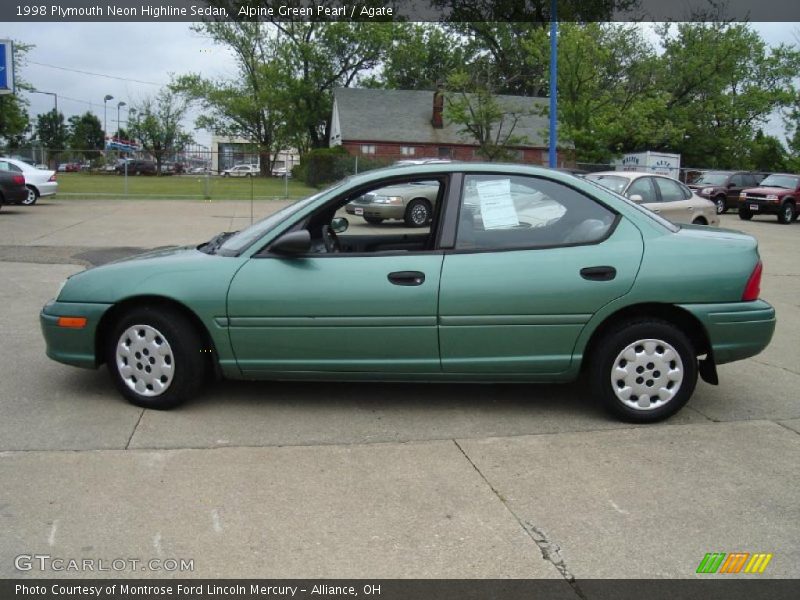 Alpine Green Pearl / Agate 1998 Plymouth Neon Highline Sedan