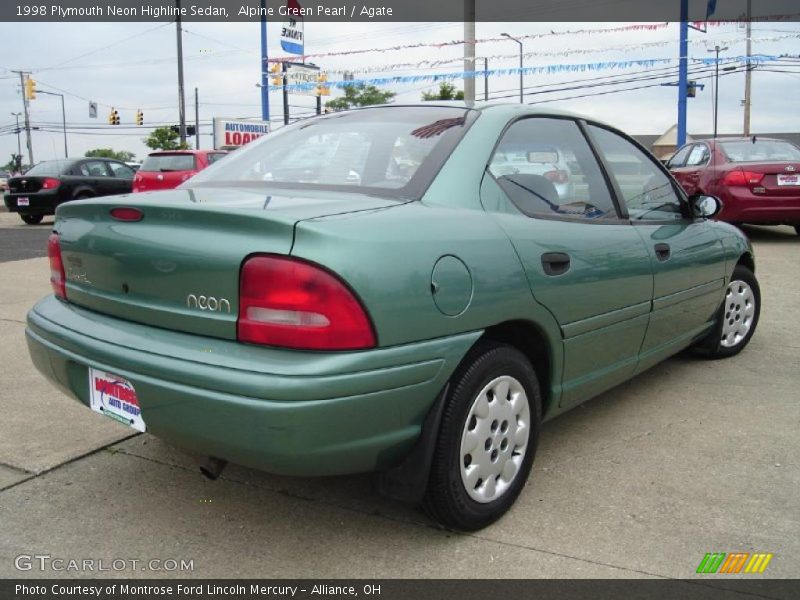 Alpine Green Pearl / Agate 1998 Plymouth Neon Highline Sedan