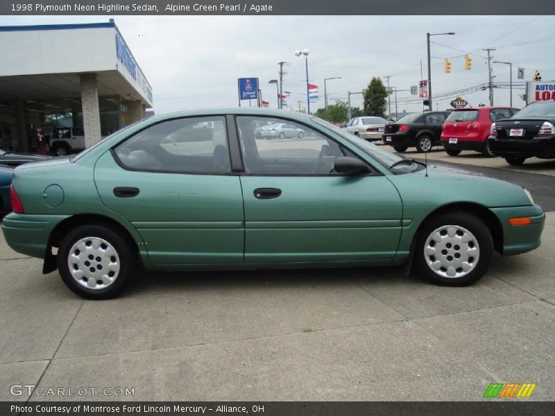 Alpine Green Pearl / Agate 1998 Plymouth Neon Highline Sedan