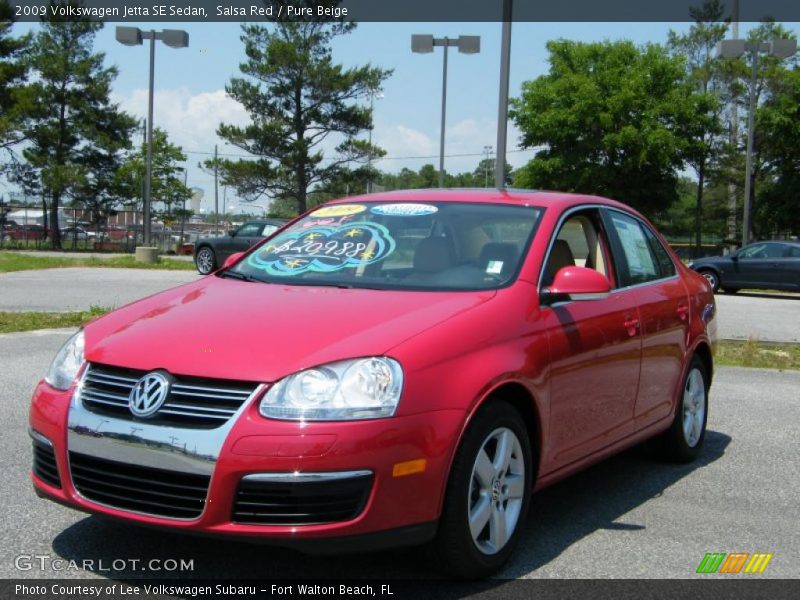 Salsa Red / Pure Beige 2009 Volkswagen Jetta SE Sedan