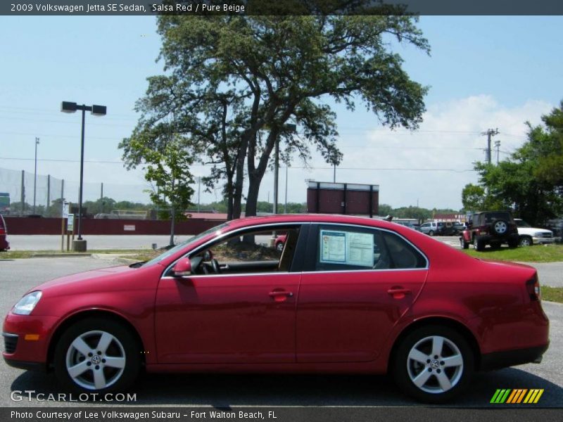 Salsa Red / Pure Beige 2009 Volkswagen Jetta SE Sedan