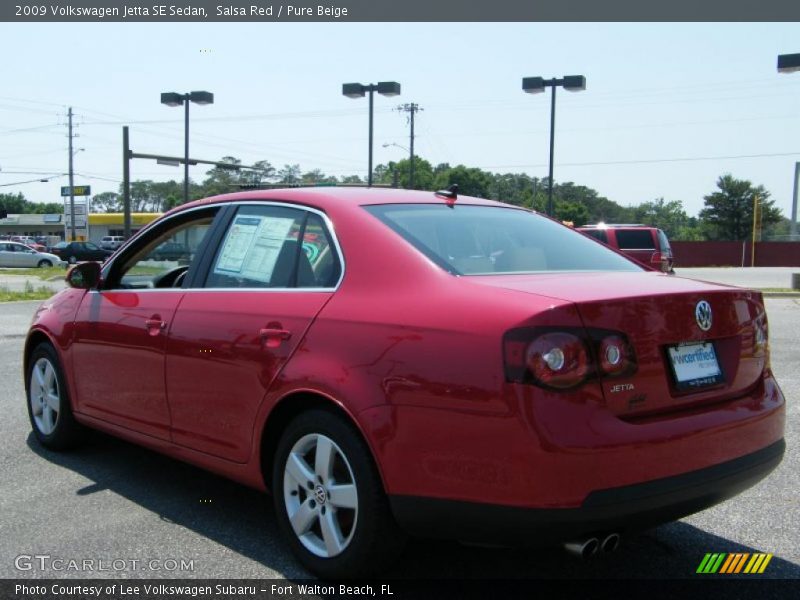 Salsa Red / Pure Beige 2009 Volkswagen Jetta SE Sedan