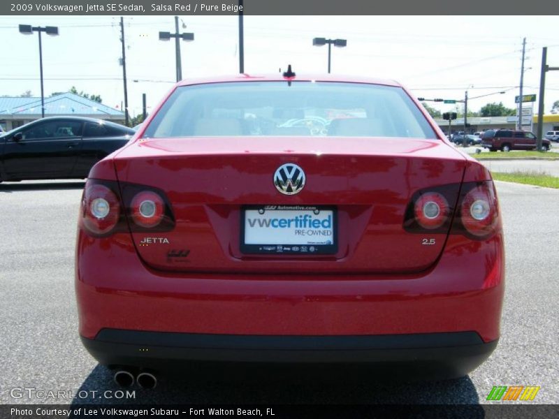 Salsa Red / Pure Beige 2009 Volkswagen Jetta SE Sedan