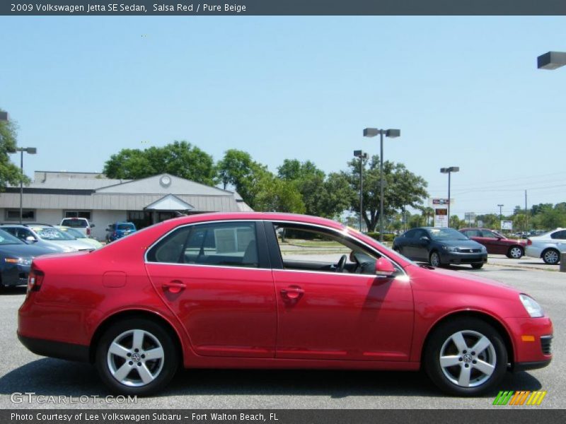 Salsa Red / Pure Beige 2009 Volkswagen Jetta SE Sedan