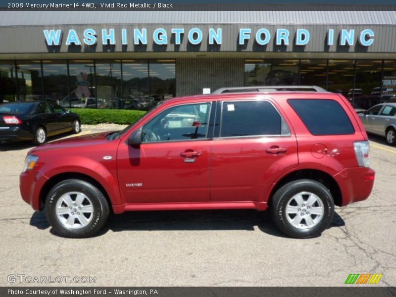 Vivid Red Metallic / Black 2008 Mercury Mariner I4 4WD
