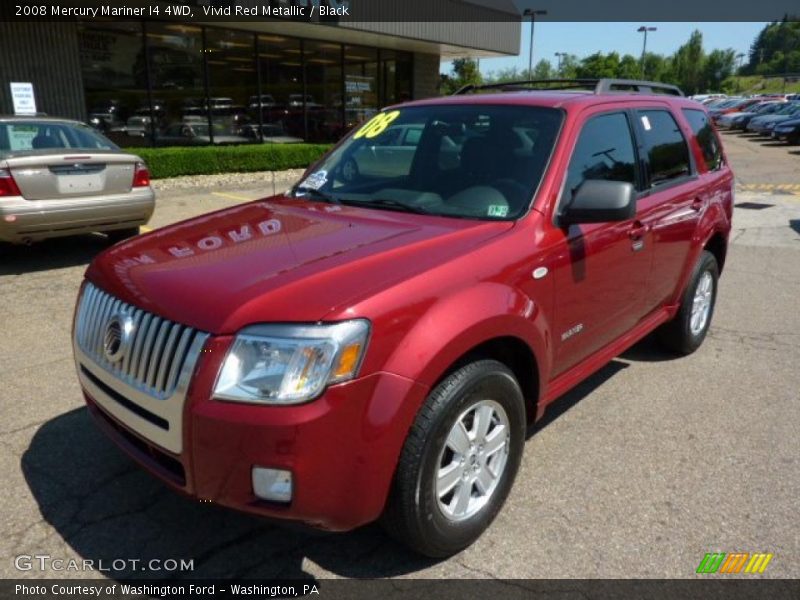 Vivid Red Metallic / Black 2008 Mercury Mariner I4 4WD