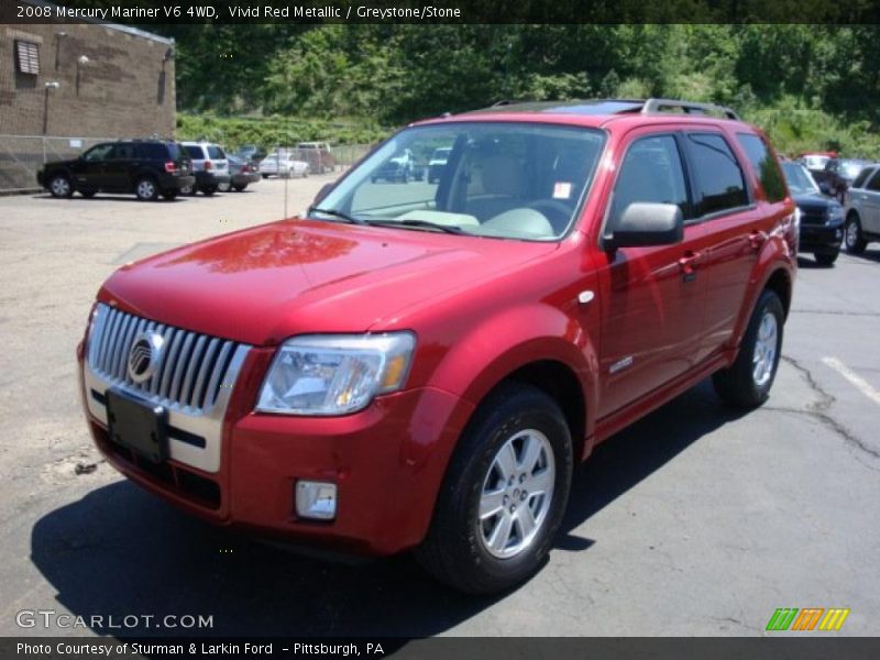 Vivid Red Metallic / Greystone/Stone 2008 Mercury Mariner V6 4WD