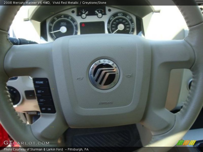 Vivid Red Metallic / Greystone/Stone 2008 Mercury Mariner V6 4WD