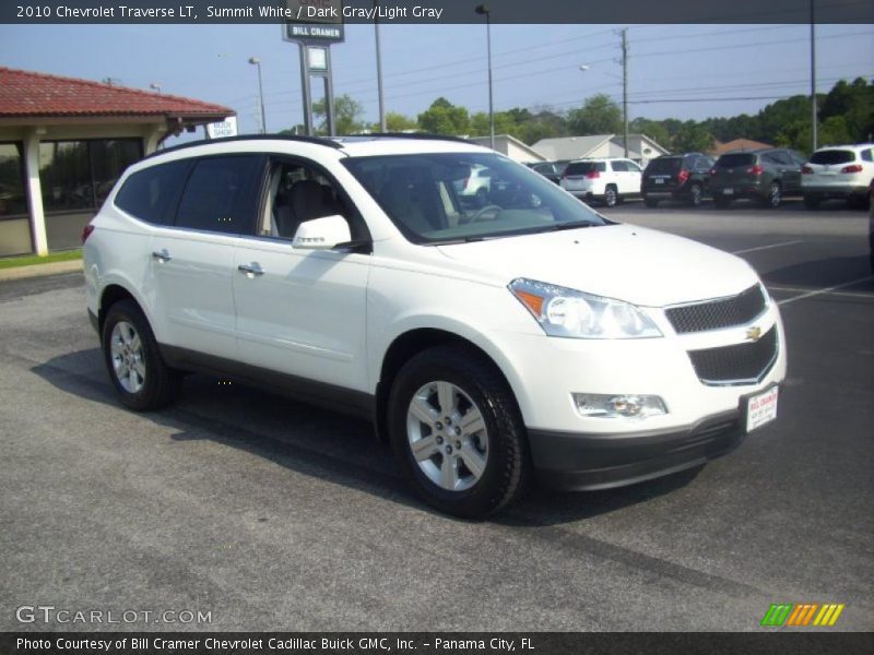 Summit White / Dark Gray/Light Gray 2010 Chevrolet Traverse LT