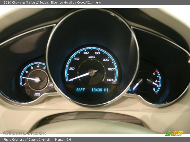 Silver Ice Metallic / Cocoa/Cashmere 2010 Chevrolet Malibu LS Sedan