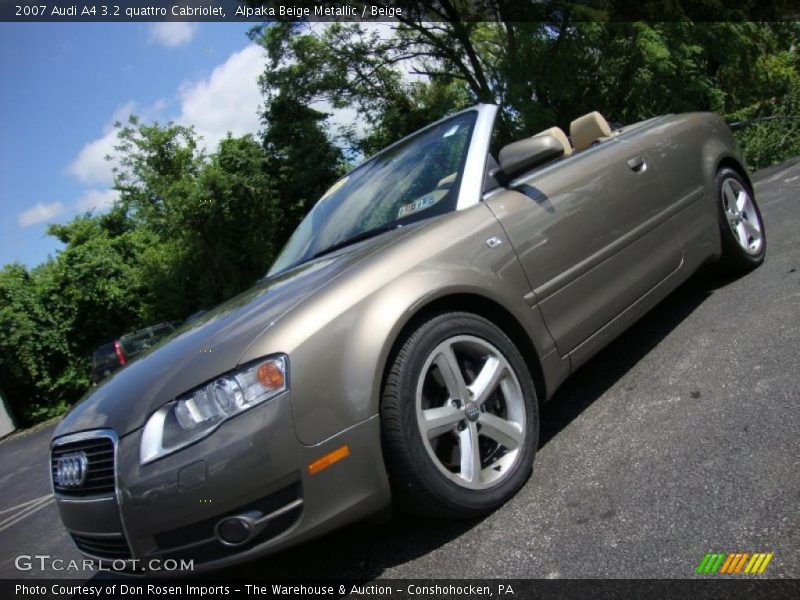 Alpaka Beige Metallic / Beige 2007 Audi A4 3.2 quattro Cabriolet