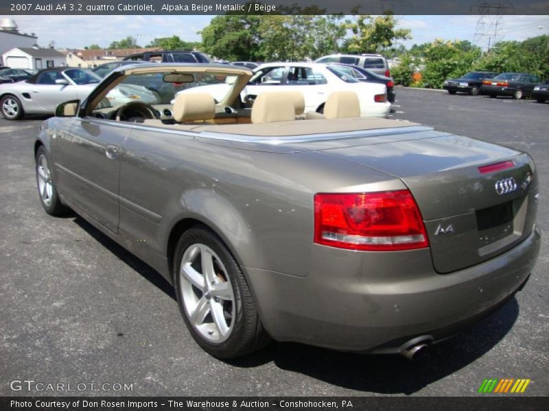 Alpaka Beige Metallic / Beige 2007 Audi A4 3.2 quattro Cabriolet