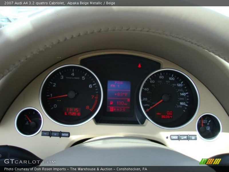 Alpaka Beige Metallic / Beige 2007 Audi A4 3.2 quattro Cabriolet