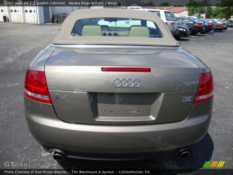 Alpaka Beige Metallic / Beige 2007 Audi A4 3.2 quattro Cabriolet