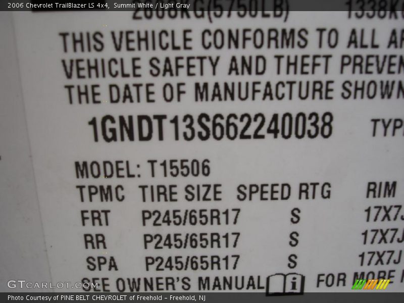 Summit White / Light Gray 2006 Chevrolet TrailBlazer LS 4x4