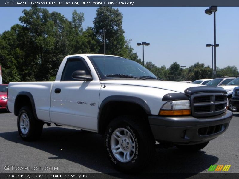 Bright White / Dark Slate Gray 2002 Dodge Dakota SXT Regular Cab 4x4
