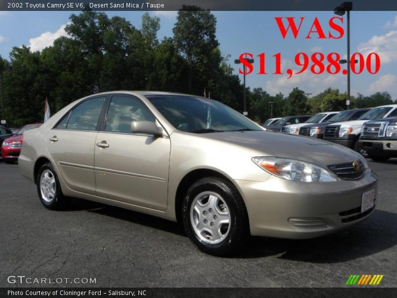 Desert Sand Mica / Taupe 2002 Toyota Camry SE V6