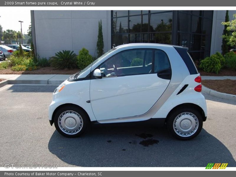 Crystal White / Gray 2009 Smart fortwo pure coupe