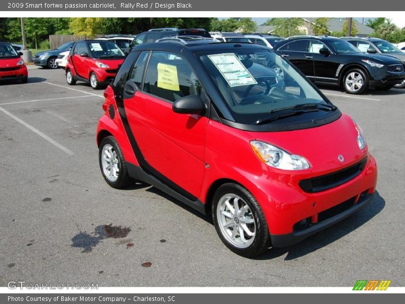 Rally Red / Design Black 2009 Smart fortwo passion cabriolet