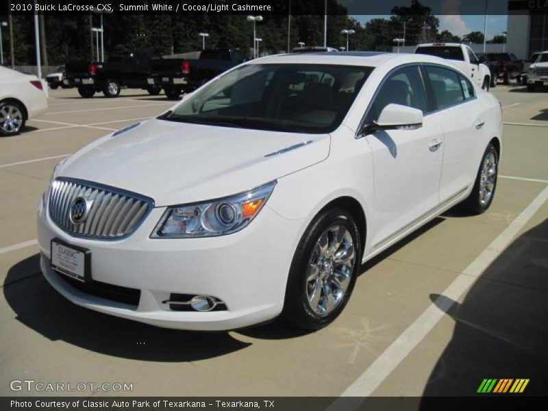 Summit White / Cocoa/Light Cashmere 2010 Buick LaCrosse CXS